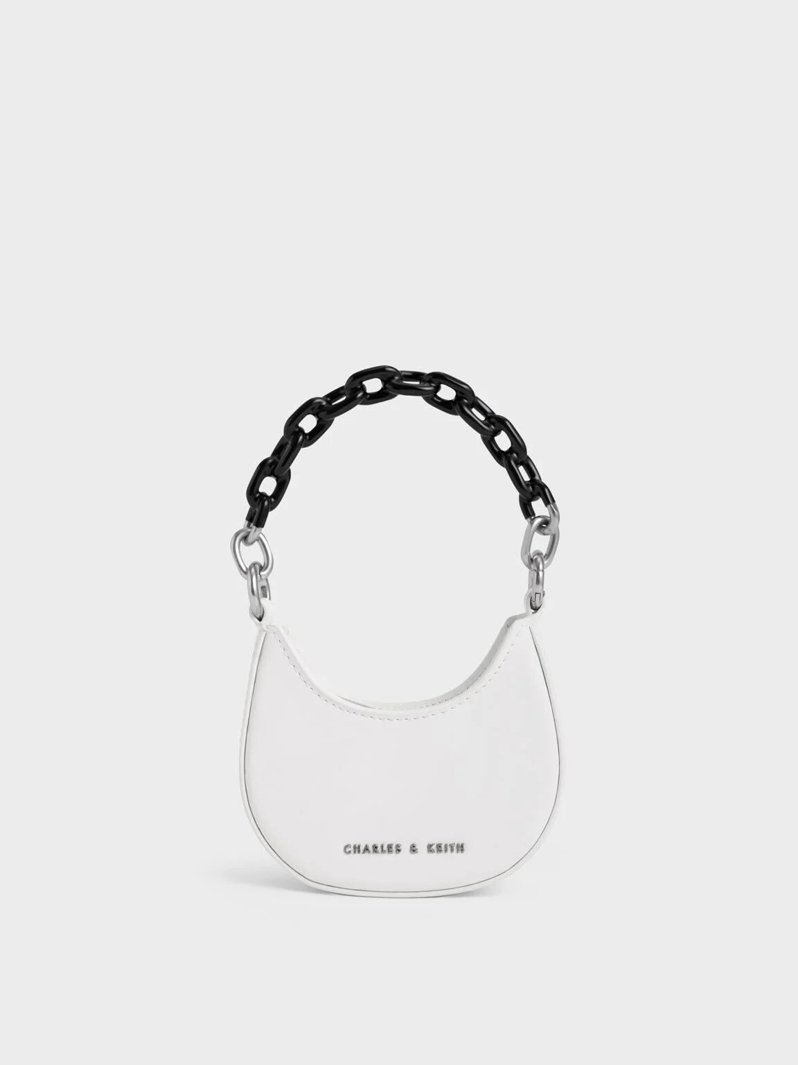 Charles & Keith Micro Koi Chain Handle Mini Bag - White