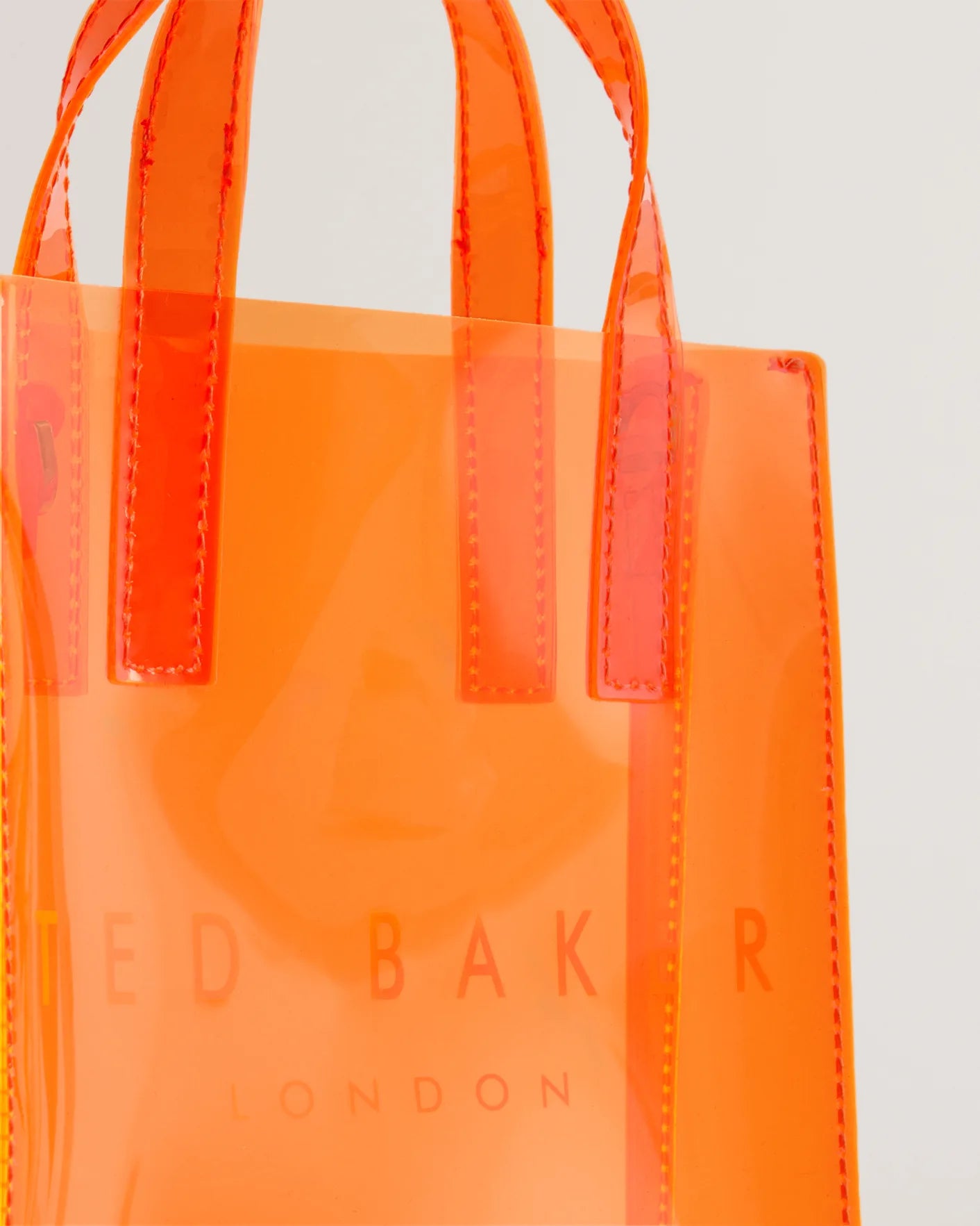 Ted Baker Sheacon Mini Transparent Vinyl Icon Tote Bag-Orange