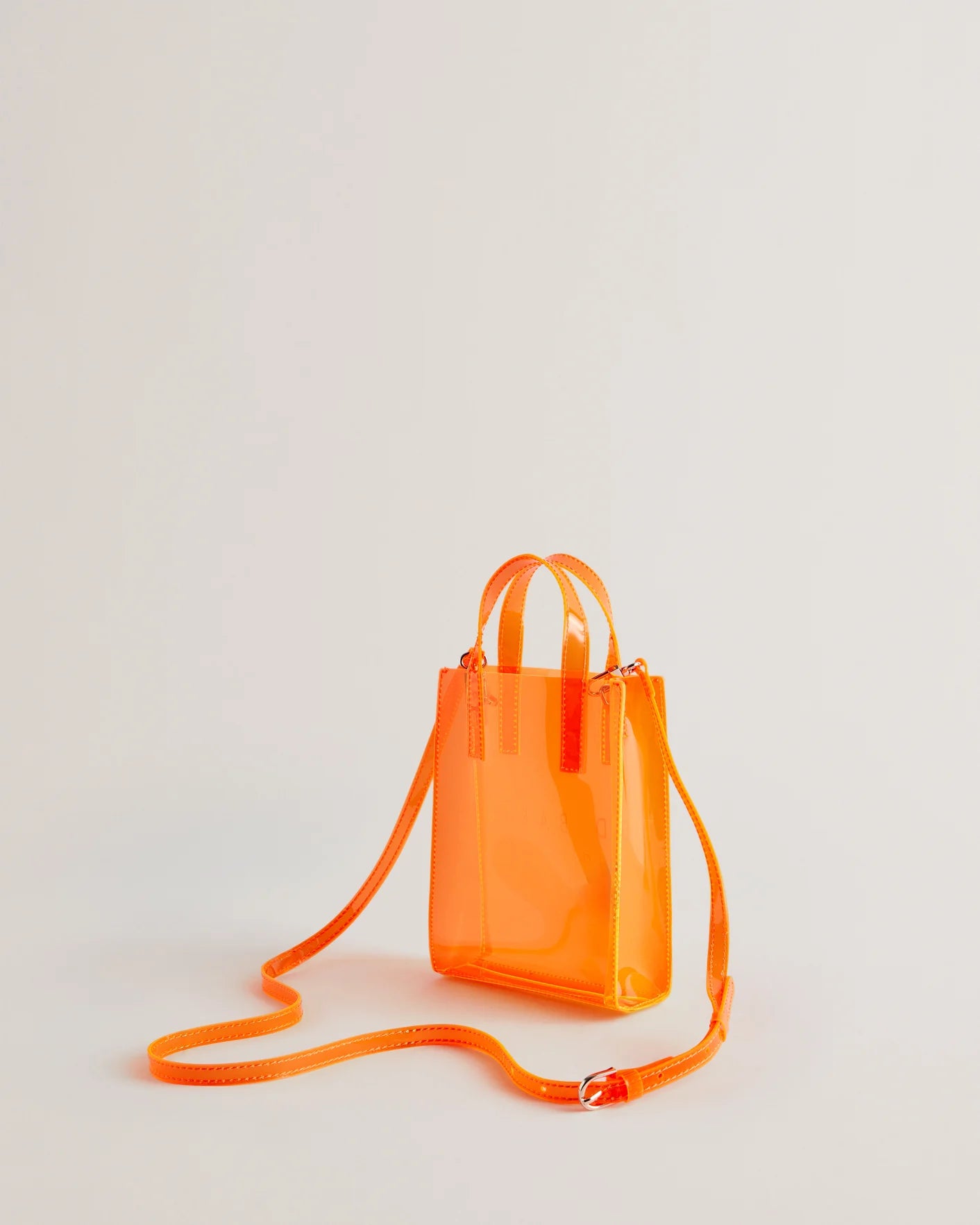 Ted Baker Sheacon Mini Transparent Vinyl Icon Tote Bag-Orange