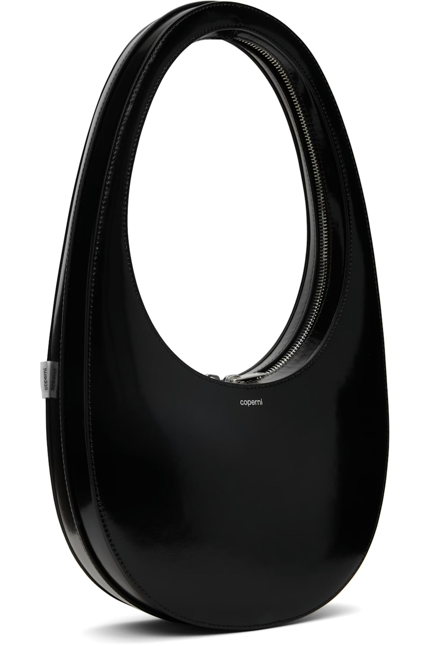 Coperni Midi Gloss Swipe bag -Black