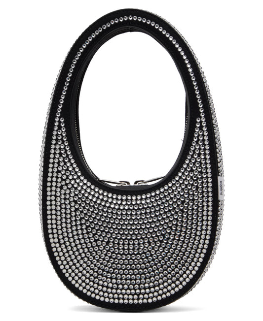 Coperni Black Crystal Embellished Mini swipe bag