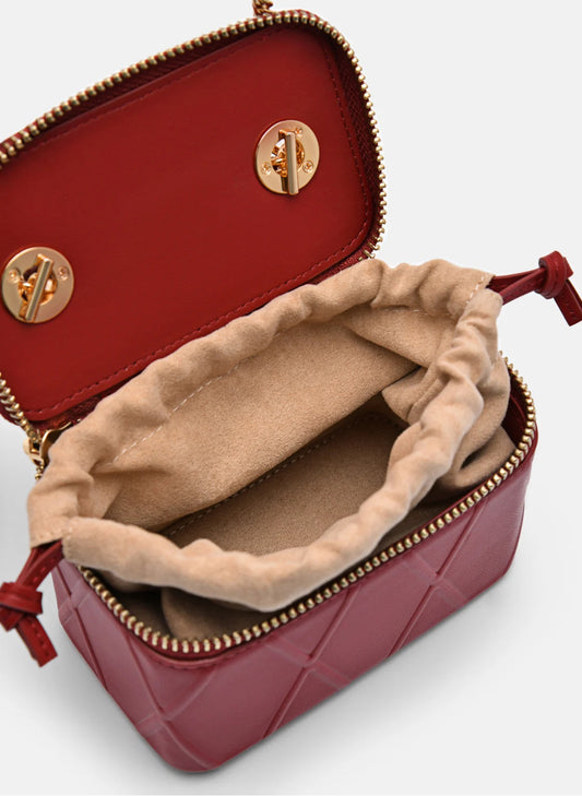 Pedro Ari leather Vanity bag -Wine
