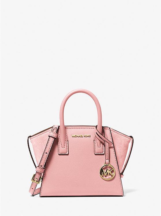 Michael kors Avril Mini leather and suede satchel -light pink