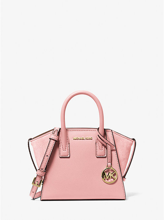 BOXED Michael kors Avril Mini leather and suede satchel -light pink