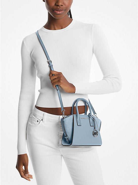 Michael kors Avril Mini leather and suede satchel -Blue
