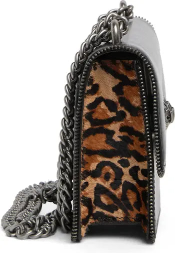 KG Mini Shoreditch Small Leather & Genuine Calf Hair Crossbody bag-Black