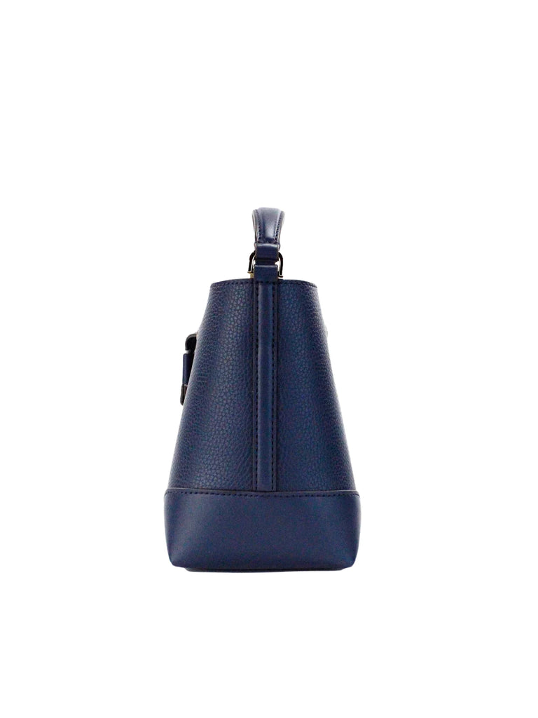 Michael Kors Mercer Mini Pebbled Leather Bucket Bag-Navy