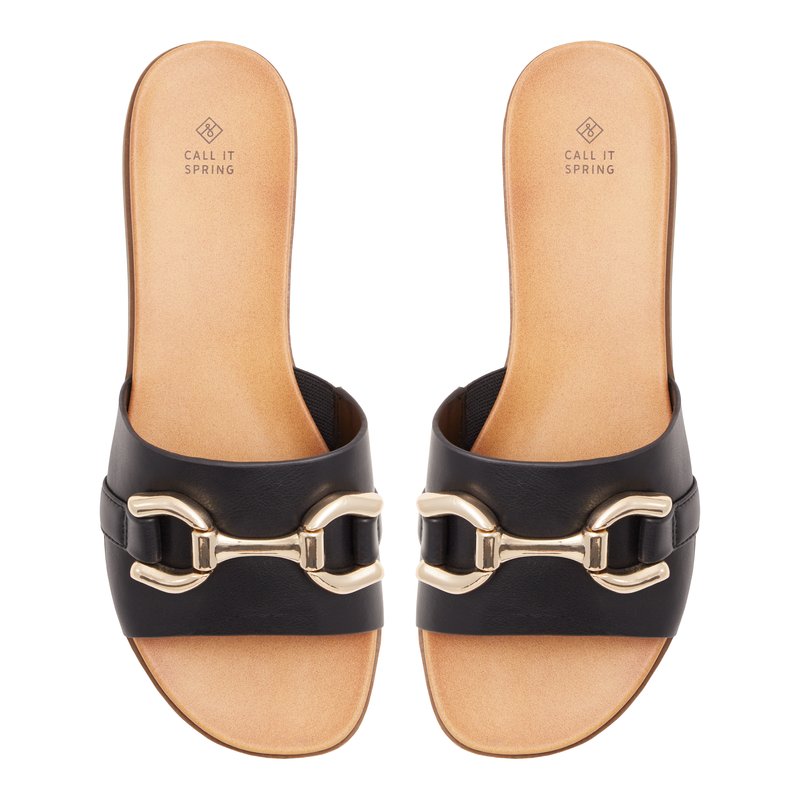 Call it Spring Phoenix Slippers-Black