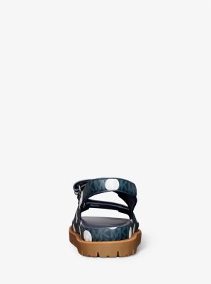 PREORDER Michael Kors Holland Polka Dot Signature Logo Sandal-Blue