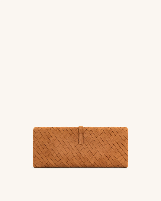 PREORDER JW PEI Zaria Woven Clutch - Brown