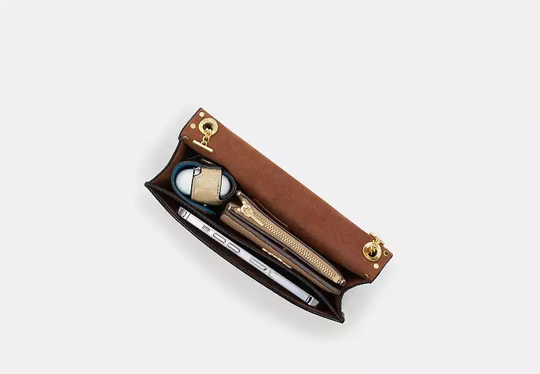 Morgan MINI Crossbody In Colorblock Signautre Canvas bag-Gold Multi