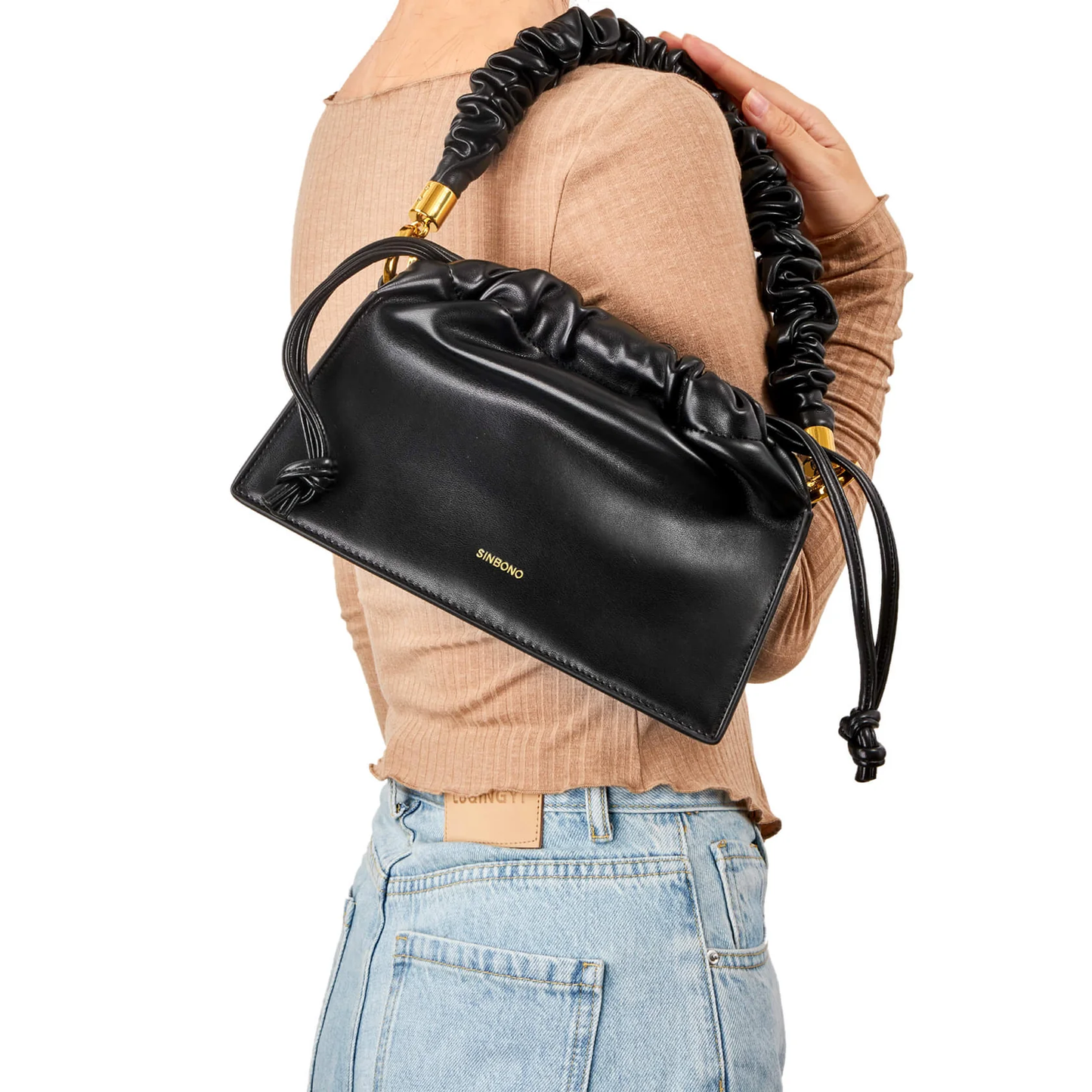 BOXED Sinbono Drawstring handbag-Black