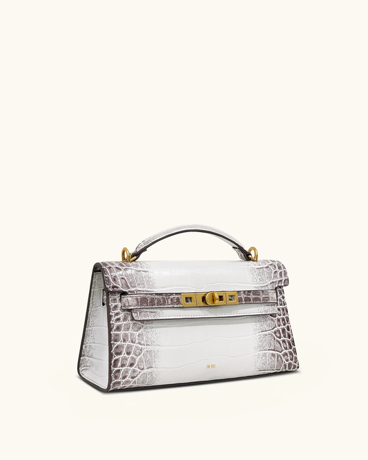 BOXED JWPEI Noor Top Handle Bag - White Croc