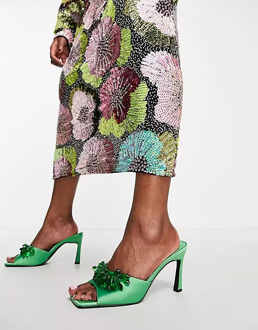 ASOS DESIGN TTYA embellished mid-heeled mules - Premium from House of Glitz - Just $38000.00! Shop now at House of Glitz
