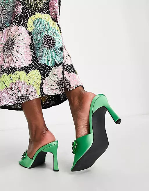 ASOS DESIGN TTYA embellished mid-heeled mules - Premium from House of Glitz - Just $38000.00! Shop now at House of Glitz