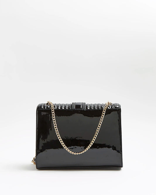 River Island Black Patent Quilted Shoulder bag - Premium from House of Glitz - Just $35000.00! Shop now at House of Glitz
