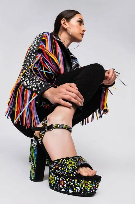 Azalea Wang Don't Fake it Chinky Platform sandals -Multi - Premium from House of Glitz - Just $48500.00! Shop now at House of Glitz