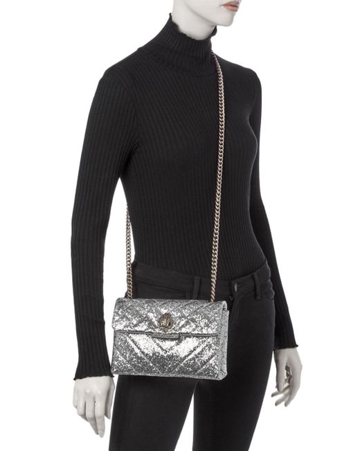 Kurt Geiger Medium Glitter Kensington crossbody bag-Silver - Premium from House of Glitz - Just $105000.00! Shop now at House of Glitz