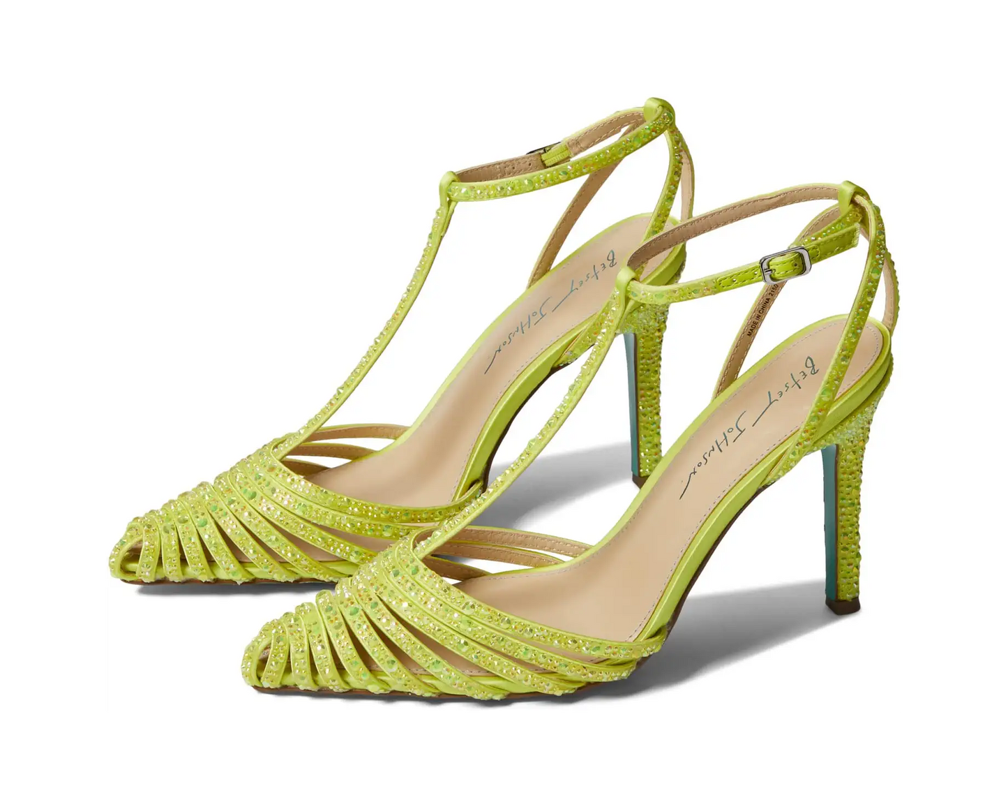 Betsey Johnson Ali Rhinestone T-Strap Dress court shoe -Citron - Premium from House of Glitz - Just $75000.00! Shop now at House of Glitz