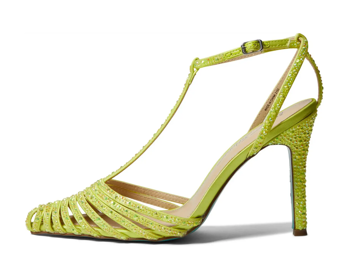 Betsey Johnson Ali Rhinestone T-Strap Dress court shoe -Citron - Premium from House of Glitz - Just $75000.00! Shop now at House of Glitz