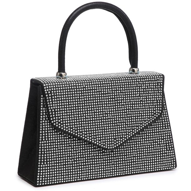 Design Black Bling Top Handle Clutch Bag - Premium from House of Glitz - Just $35000.00! Shop now at House of Glitz