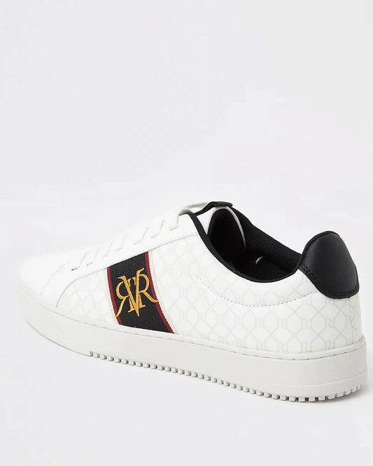 River Island Monogram Male Sneakers-White - Premium from House of Glitz - Just $23500.00! Shop now at House of Glitz