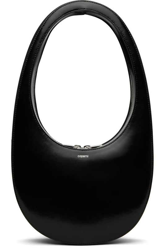 Coperni Midi Gloss Swipe bag -Black