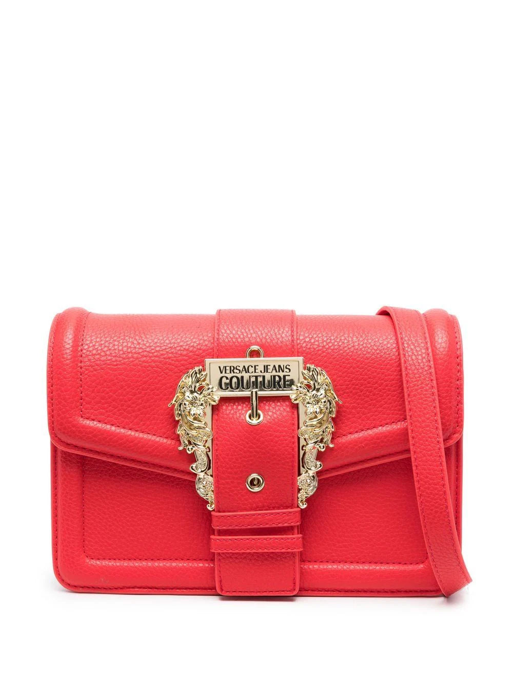 Versace Jeans Couture Midi logo-buckle satchel bag-Red