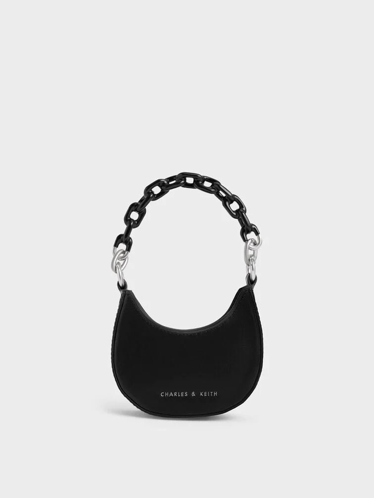 Charles & Keith Koi Micro Chain Handle Mini Bag - Black