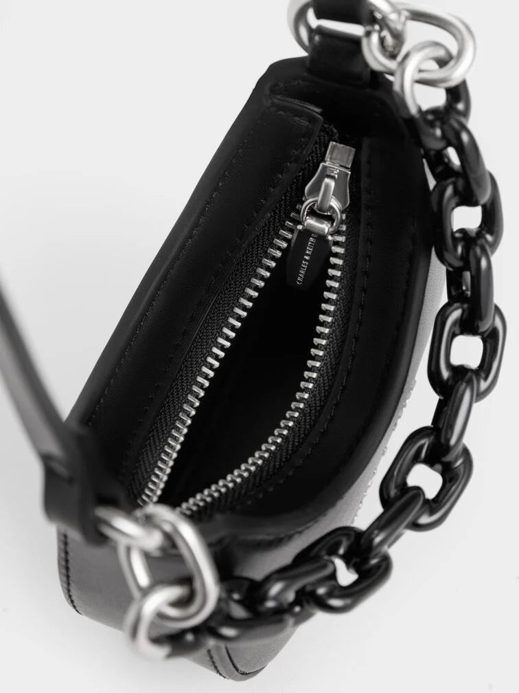 Charles & Keith Koi Micro Chain Handle Mini Bag - Black