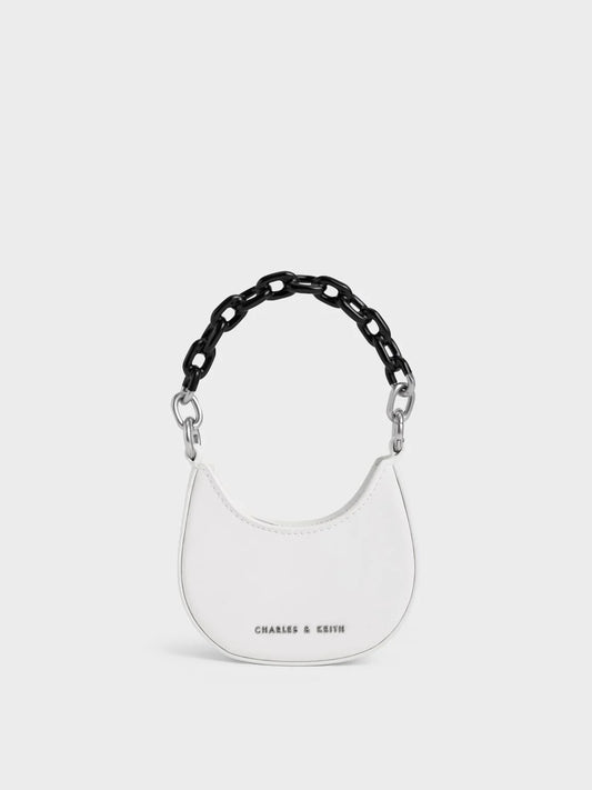 Charles & Keith Micro Koi Chain Handle Mini Bag - White