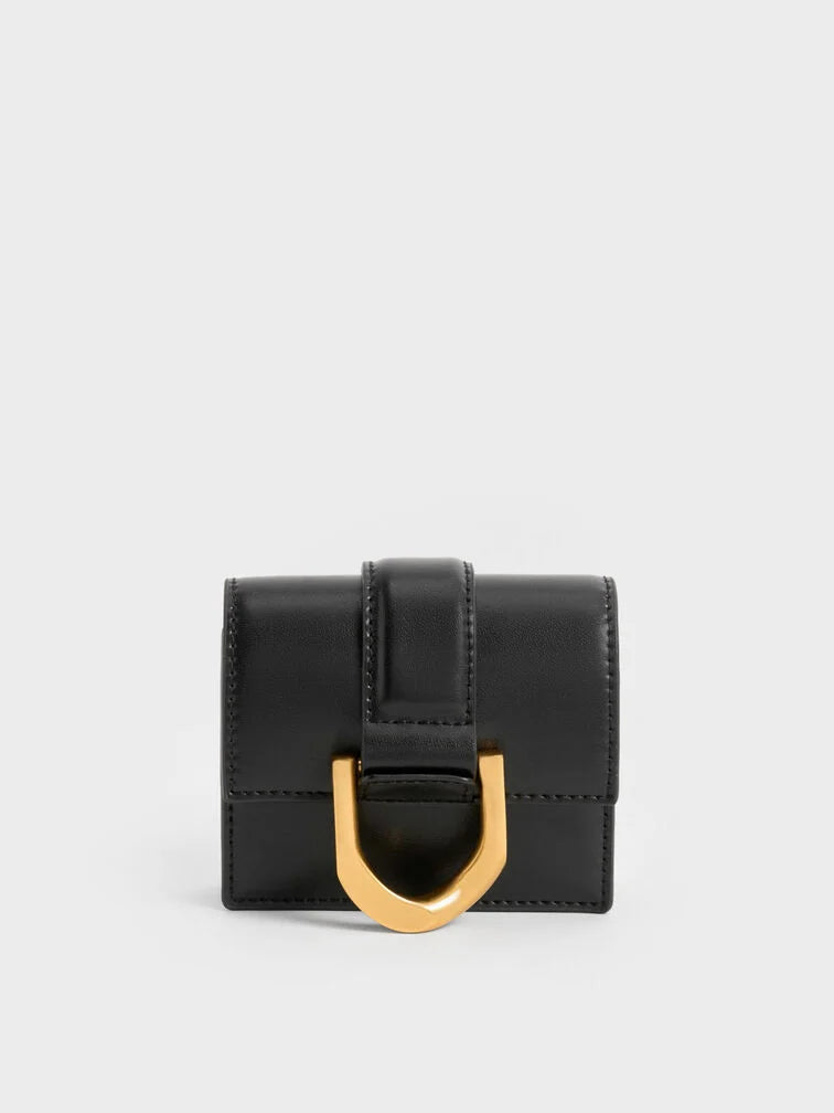 Charles & Keith Gabine Chain-Link Micro crossbody bag-Black