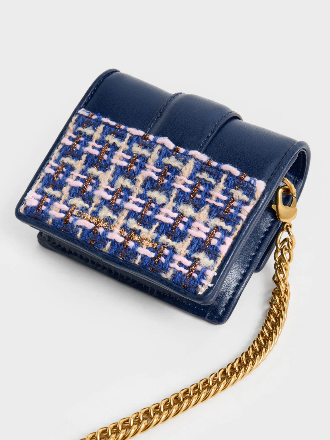 Charles & Keith Gabine Tweed Chain-Link Micro crossbody bag