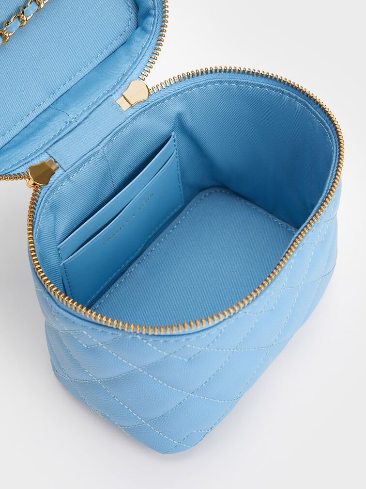 PREORDER Charles & Keith Nezu Quilted Boxy Bag-Blue