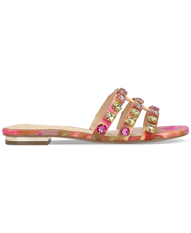 Jessica Simpson Detta Crystal Embellished Slippers-Multi