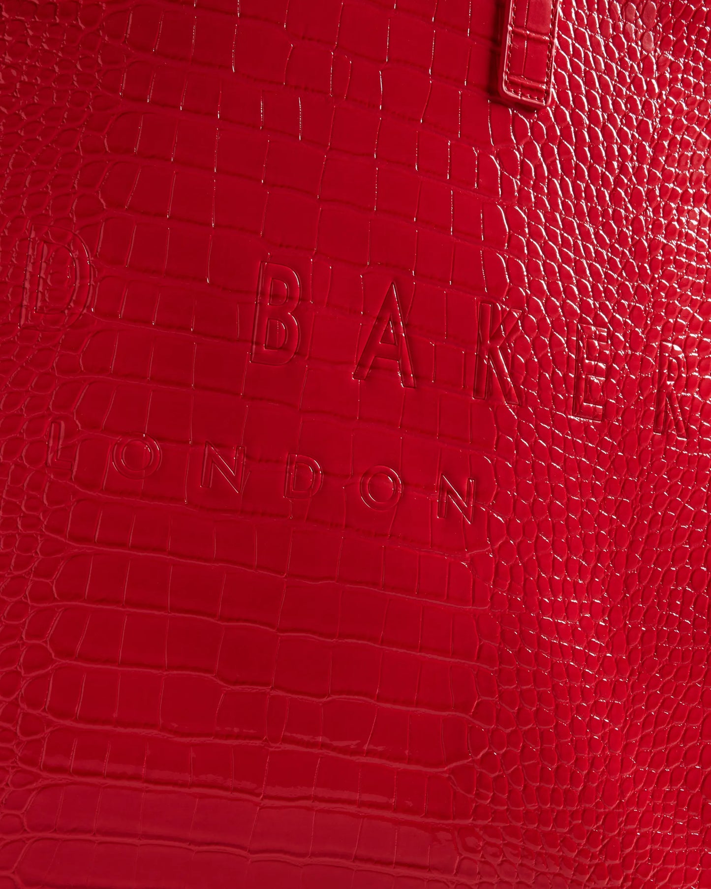 Ted Baker Xl Allicon Mock Croc Icon Tote Bag-Coral