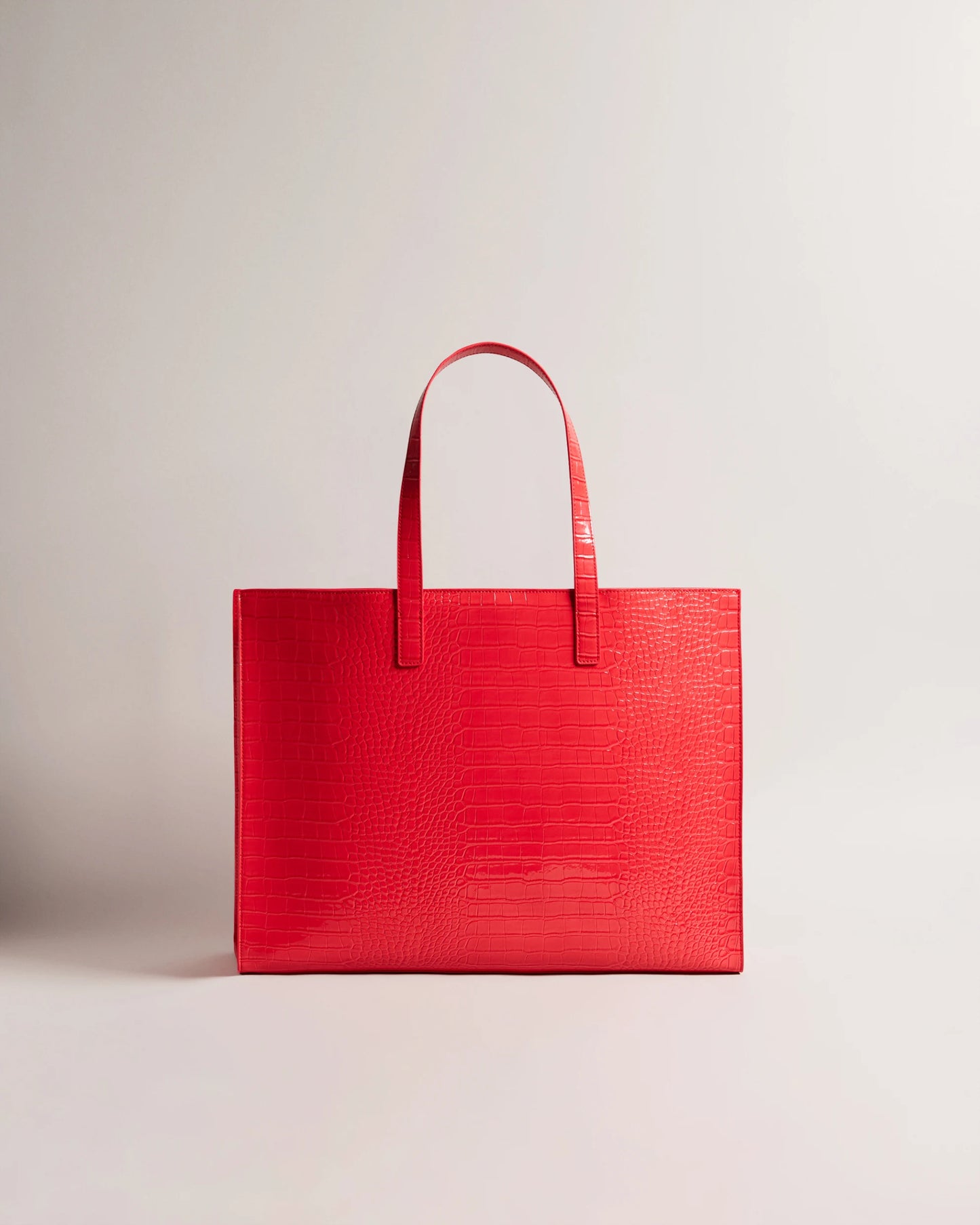 Ted Baker Xl Allicon Mock Croc Icon Tote Bag-Coral