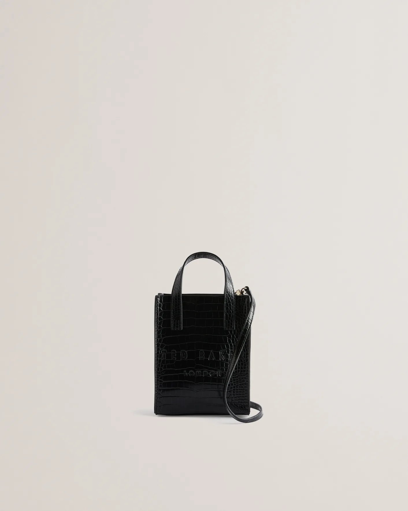 Ted baker Gatocon Mini Croc Detail Icon Bag-Black