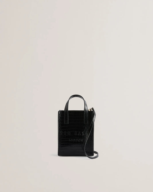 Ted baker Gatocon Mini Croc Detail Icon Bag-Black
