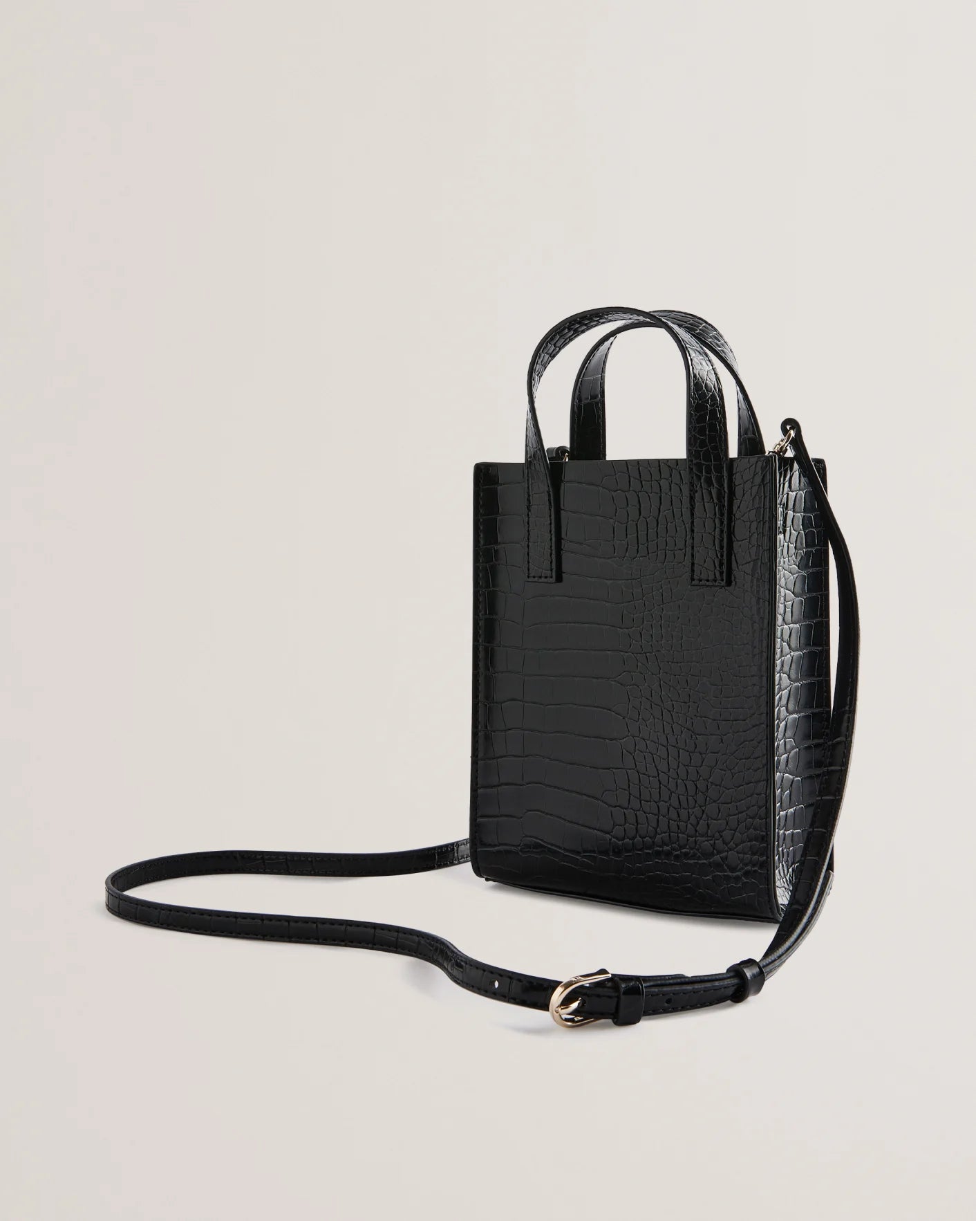 Ted baker Gatocon Mini Croc Detail Icon Bag-Black