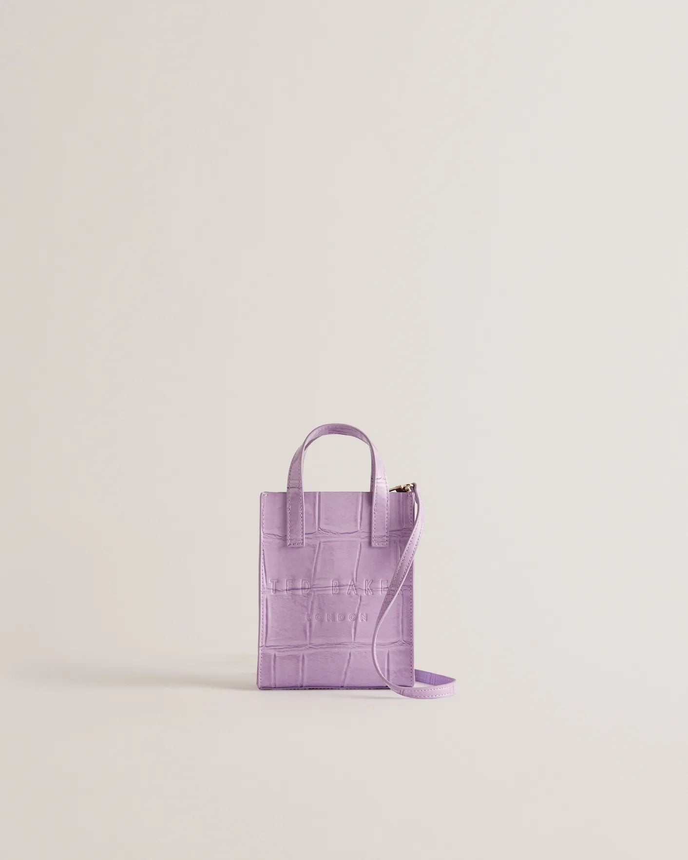 Ted Baker Gatocon Mini Croc Detail Icon Bag-Lilac
