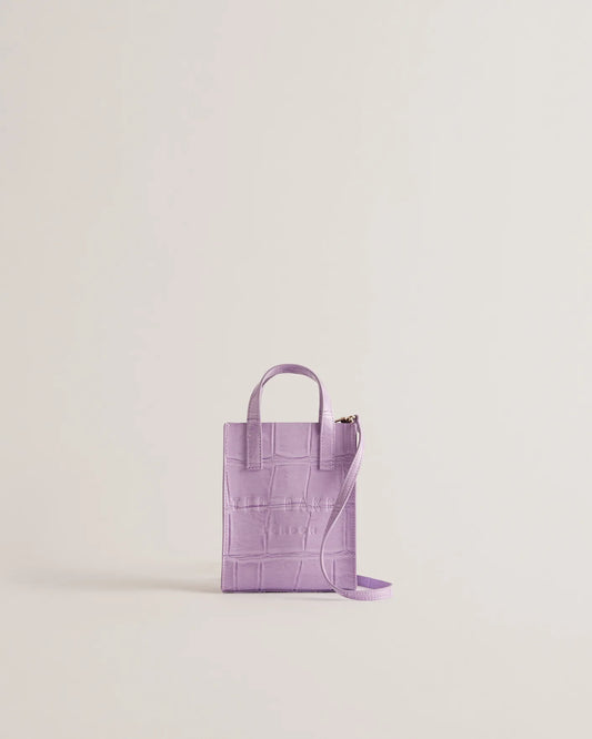 Ted Baker Gatocon Mini Croc Detail Icon Bag-Lilac