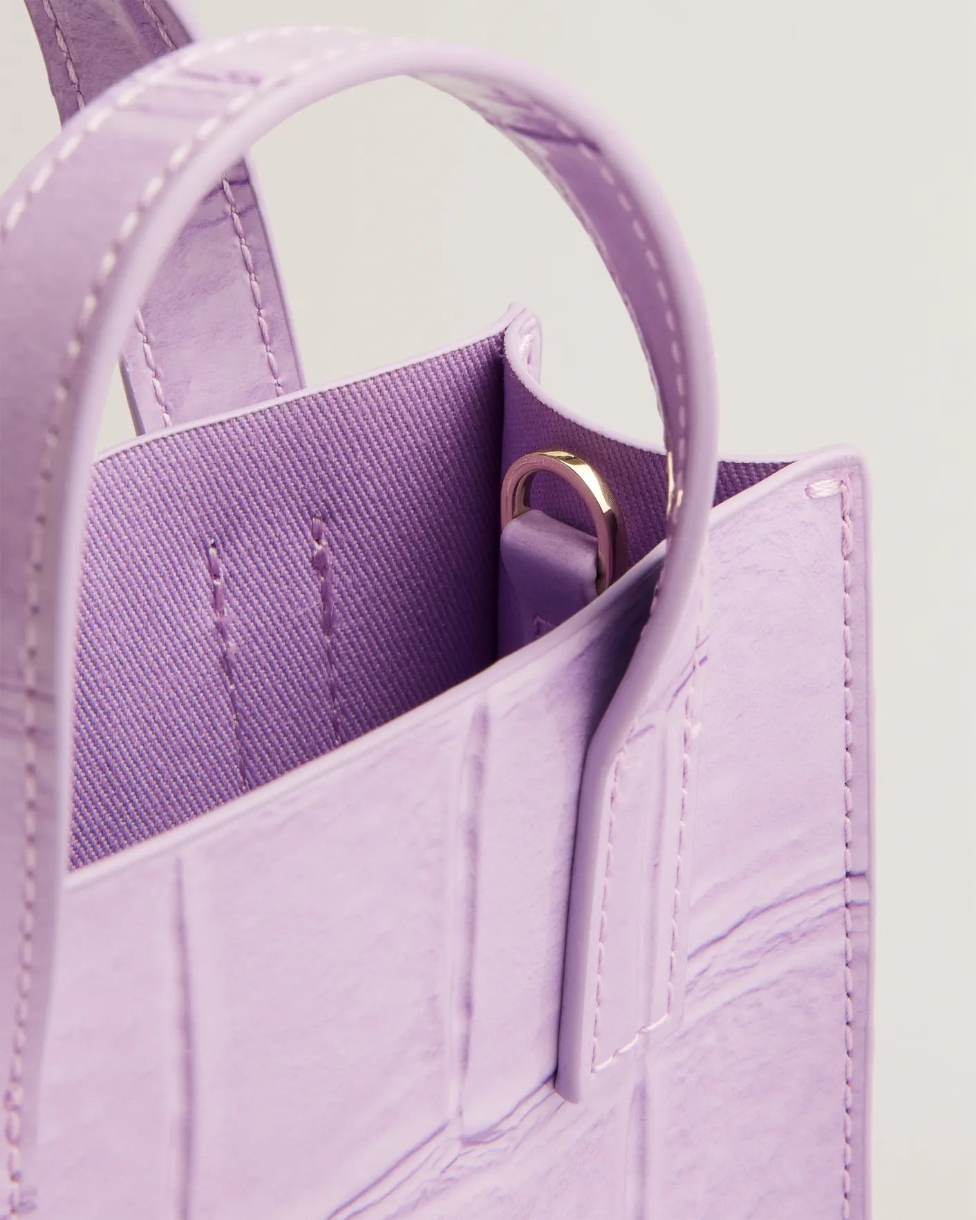Ted Baker Gatocon Mini Croc Detail Icon Bag-Lilac