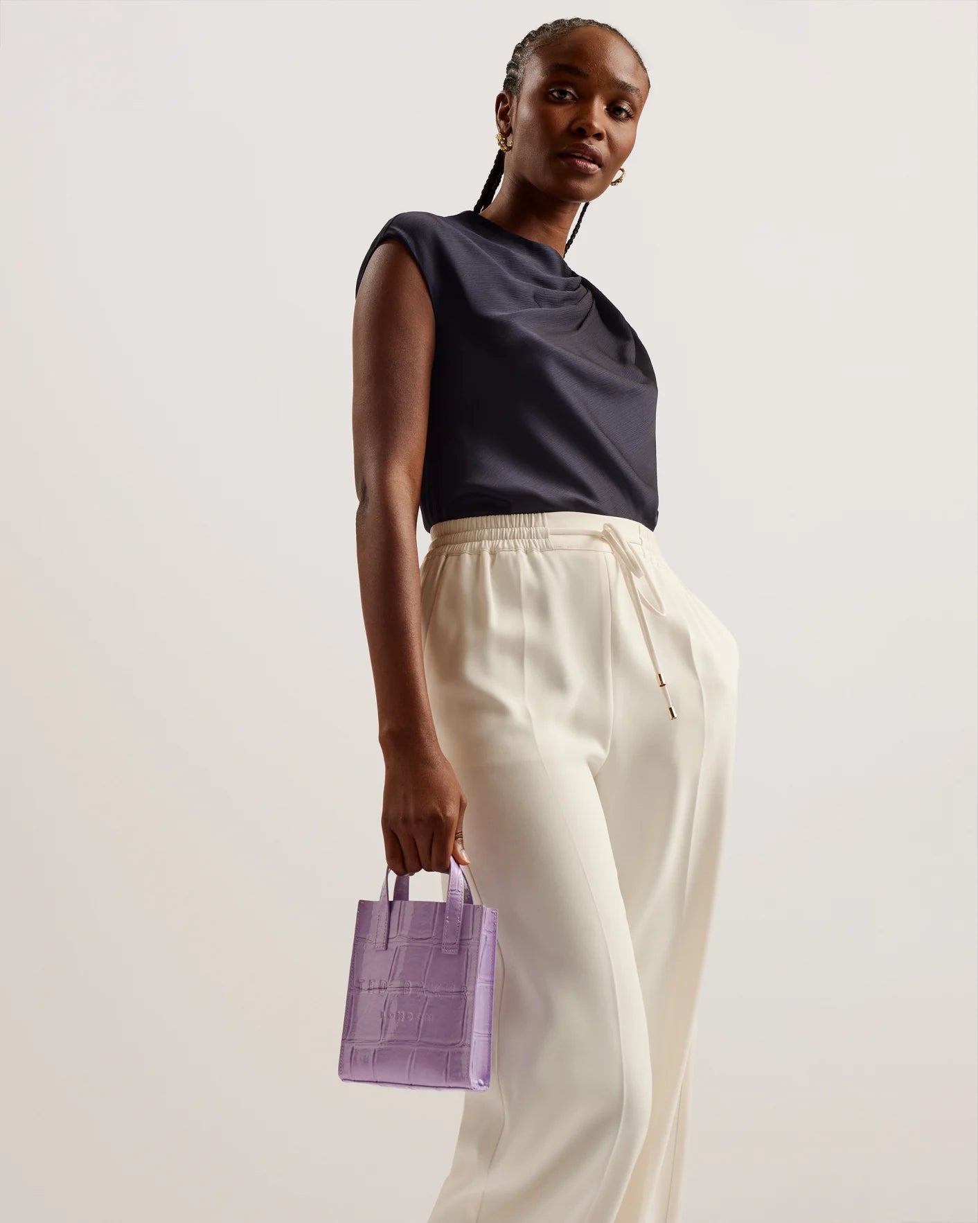 Ted Baker Gatocon Mini Croc Detail Icon Bag-Lilac