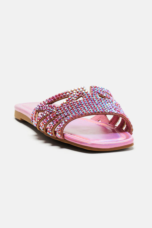 Fashionova Flourishing embellished Flat Slippers -Pink