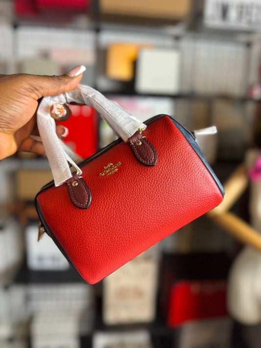 PREORDER Coach Mini Rowan crossbody bag  in signature color block -red