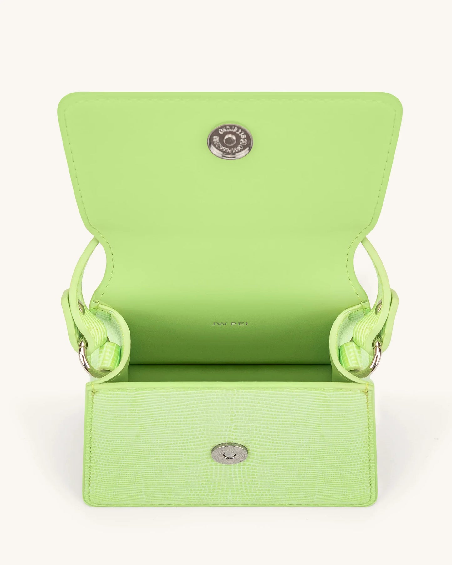 BOXED JW PEI FAE Micro MINI TOP HANDLE BAG - LIME GREEN LIZARD