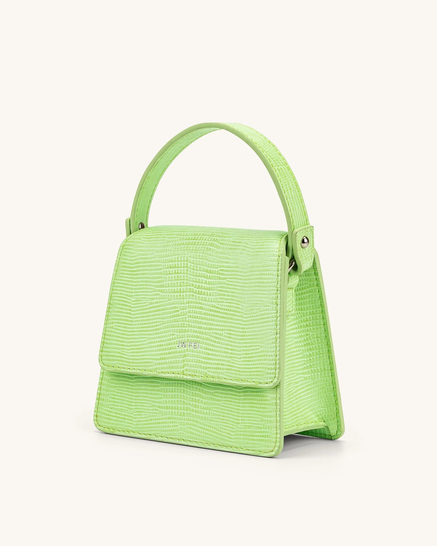BOXED JW PEI FAE Micro MINI TOP HANDLE BAG - LIME GREEN LIZARD