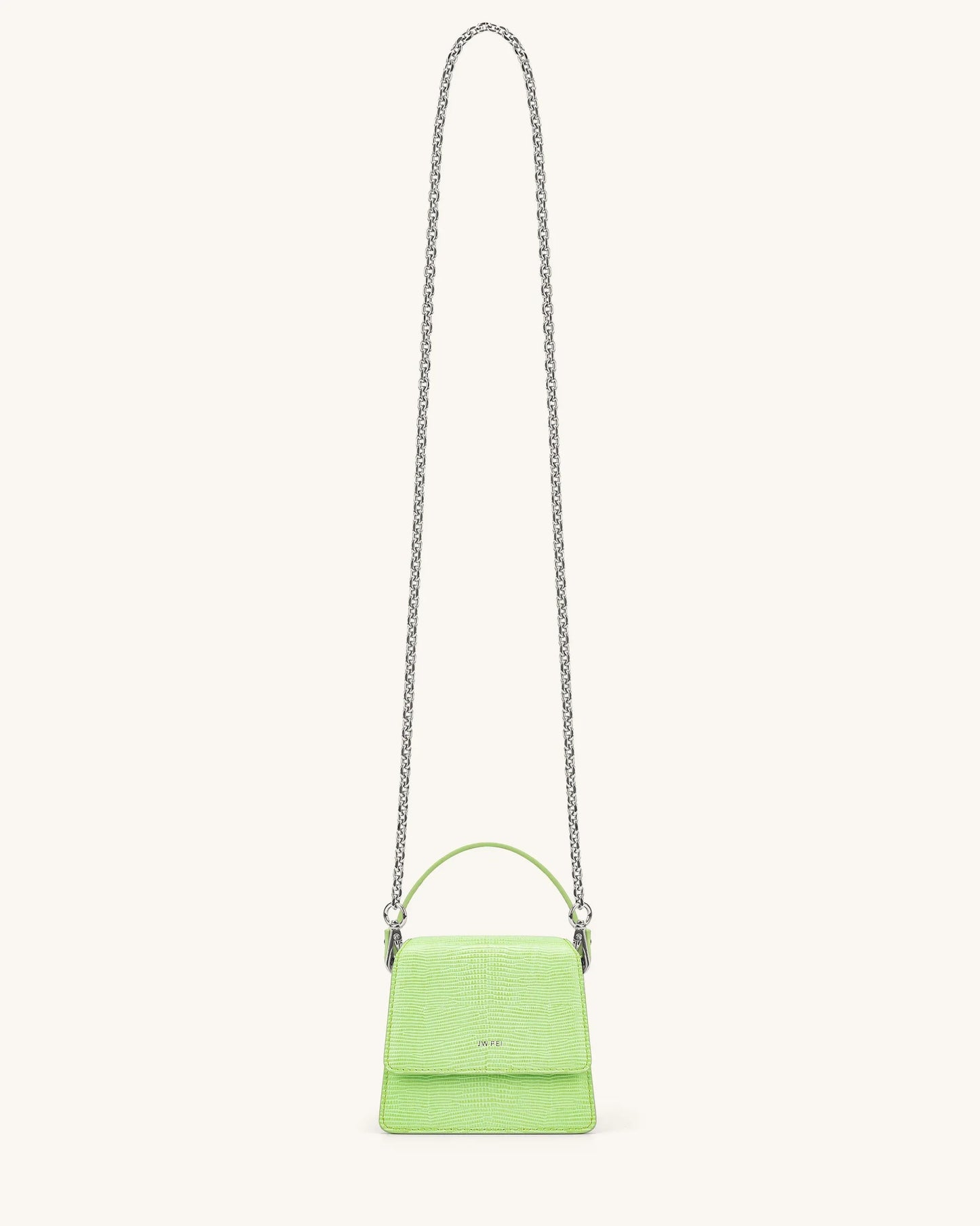 BOXED JW PEI FAE Micro MINI TOP HANDLE BAG - LIME GREEN LIZARD