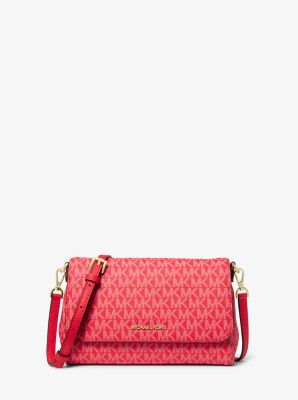 Michael Kors Jet Set Signature Logo Convertible Crossbody Bag-Red